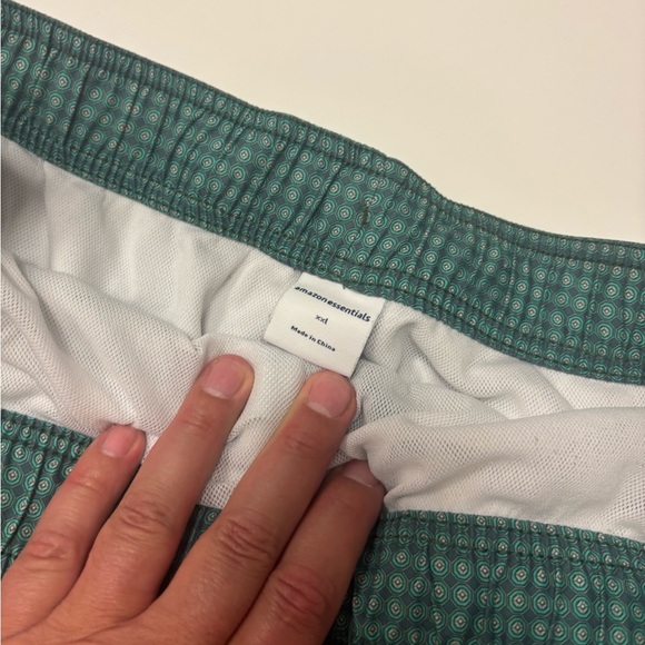 Amazon Essentials Men’s Swim Trunks XXL Green Geometric Print - Picture 3 of 5